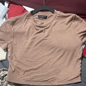 Naked Wardrobe Beige Crop Top